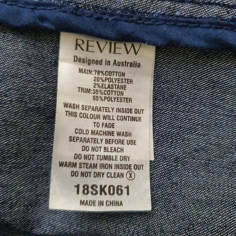 Review Size 14 High Waist Dark Wash Blue Denim Skirt - Picture 2 of 10